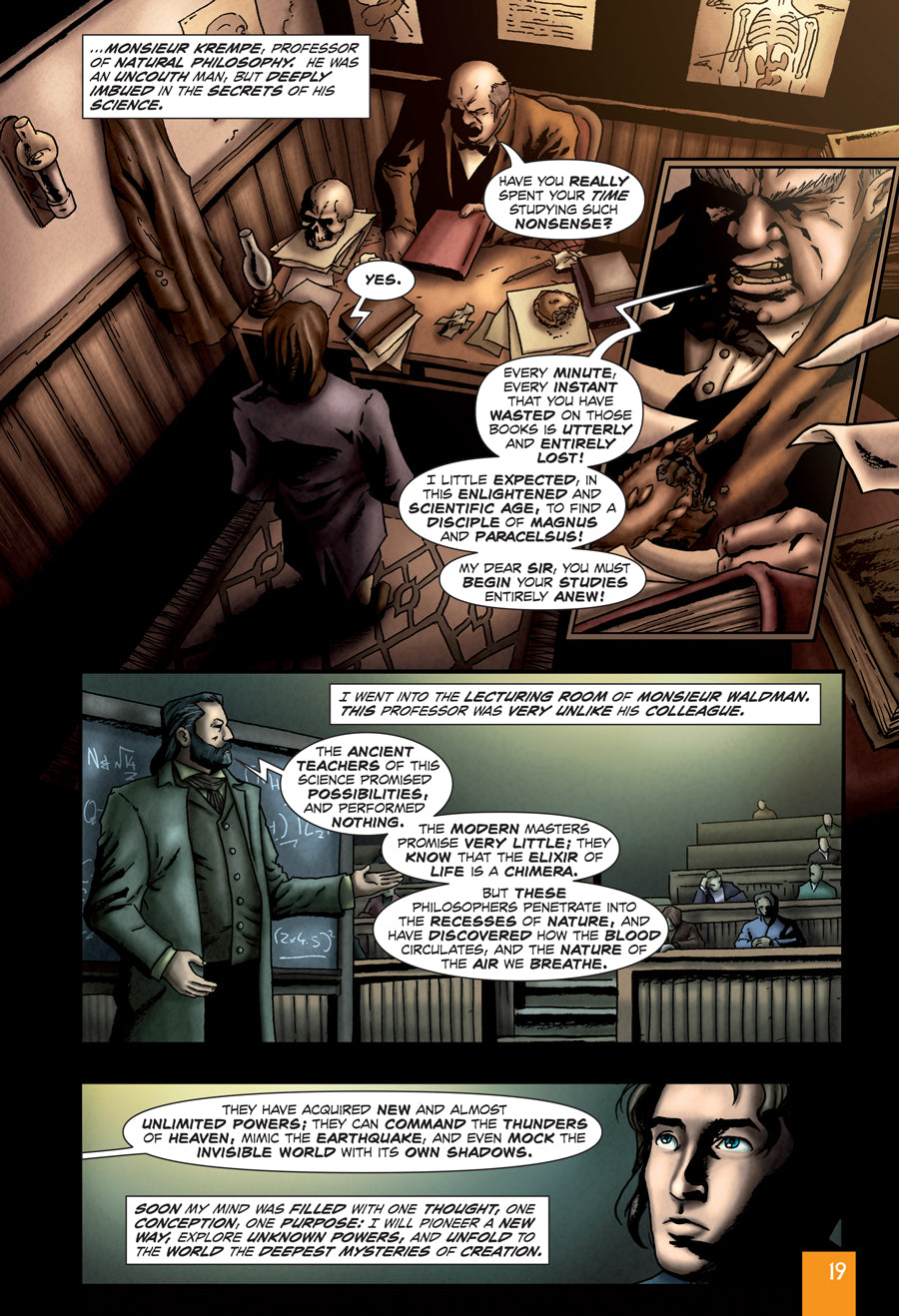 A sample Original Text interior page from Frankenstein.