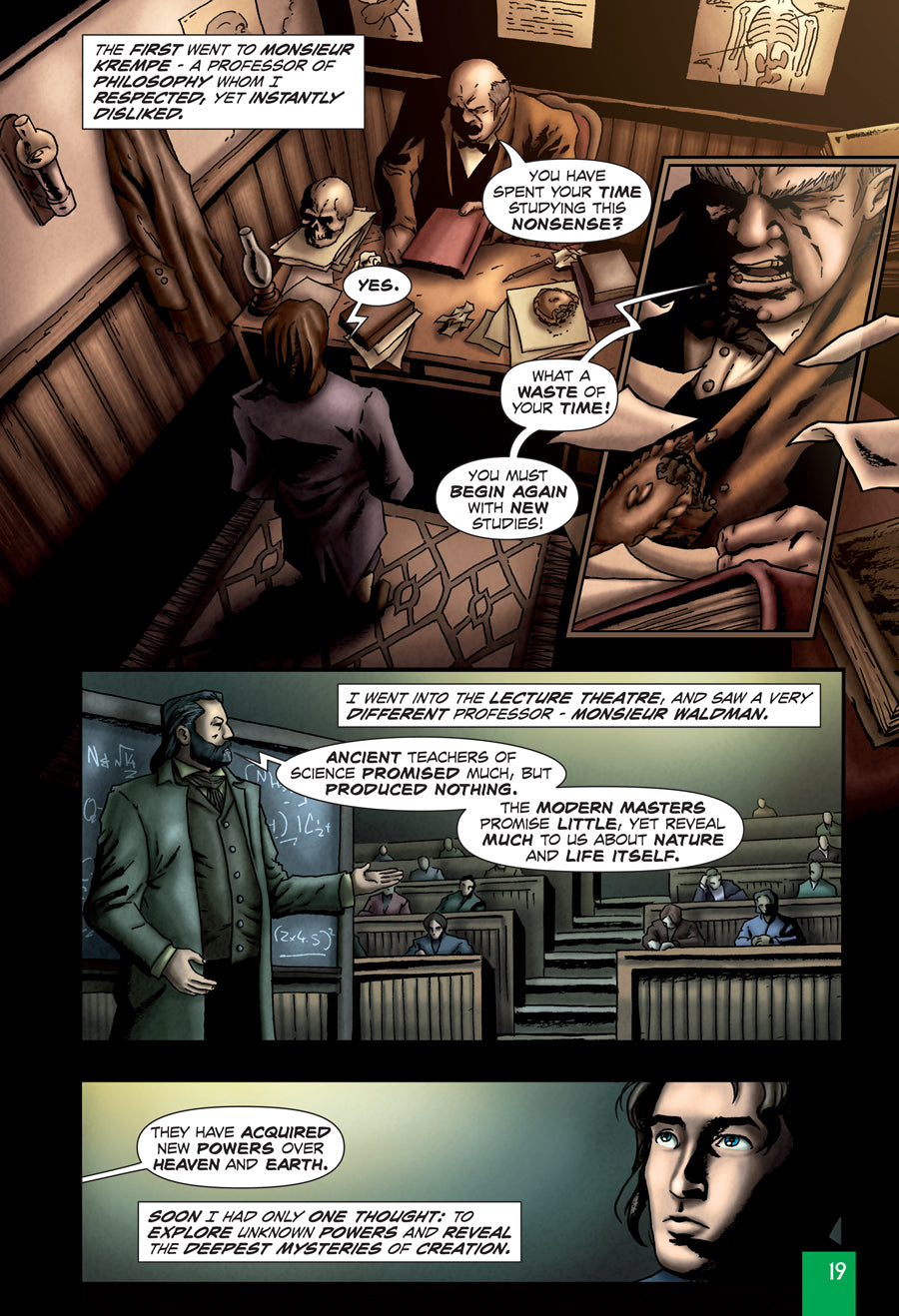 A sample Quick Text interior page from Frankenstein.