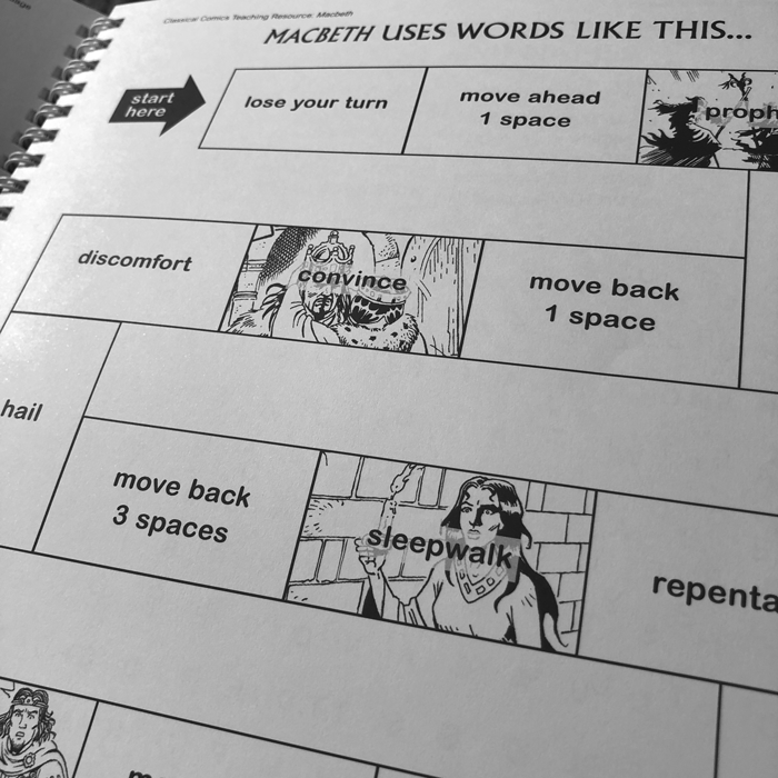 A close up of an interior page from Macbeth Teaching Resource Pack.