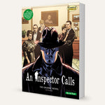 A three-dimensional book showing the Quick Text version of An Inspector Calls The Graphic Novel