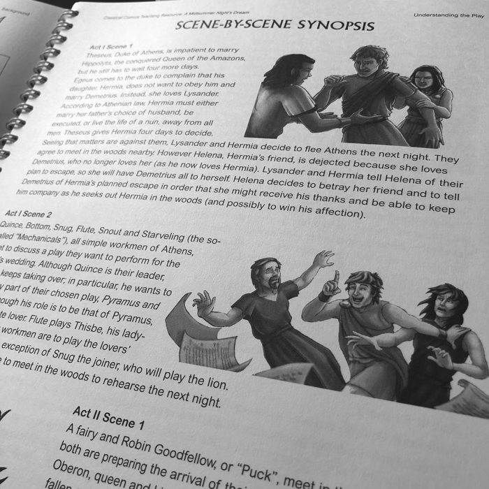 A close up of an interior page from A Midsummer Night's Dream Teaching Resource Pack.