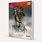 A three-dimensional book showing the Plain Text version of Macbeth The Graphic Novel