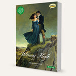 A three-dimensional book showing the Quick Text version of Wuthering Heights The Graphic Novel